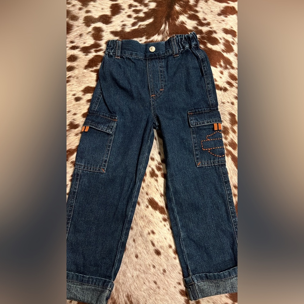 Harley-Davidson Kids Blue Jeans with Orange Accents